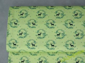 Baumwollsatin Hirsch lime Öko-Tex 