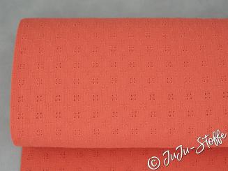 Musselin mit Lochstickerei flamingo 