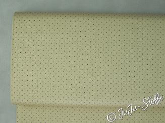 Baumwollsatn Punkte beige Öko-Tex 