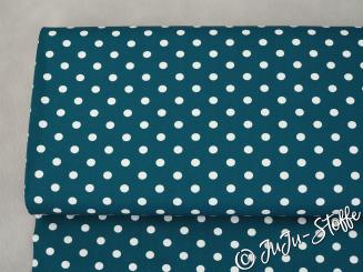 Baumwolle Punkte petrol 