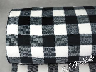 Kuschelfleece Vichy-Karo schwarz/weiß 