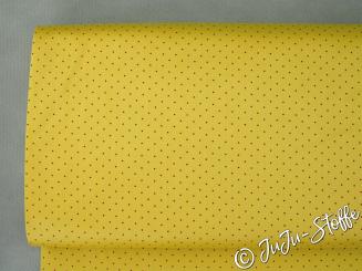 Baumwollsatin Punkte gelb Öko-Tex 