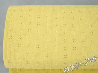 Musselin mit Lochstickerei gelb 