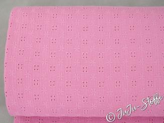 Musselin mit Lochstickerei rosa 