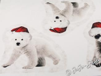 Canvas Panel Weinachtsbären, 2 Motive Öko-Tex 