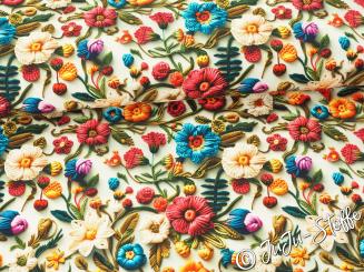 French Terry 3D Blüten 