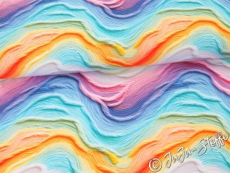 French Terry Wellen regenbogenfarbig 