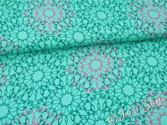 Viskose Mandalas türkis 