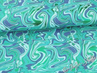 French Terry Foliendruck grün 