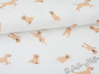 Baumwolle Flanell Golden Retriever ecru 