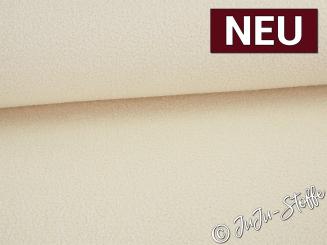 Boucle mit Fleeceinnenseite uni ecru 
