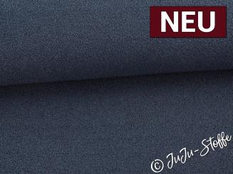 Boucle mit Fleeceinnenseite uni navy 