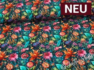 Viskose Jersey Blumen der Nacht Oeko-Tex® 