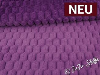 Kuschelfleece Flechtmuster uni beere 