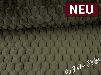 Kuschelfleece Flechtmuster uni army 