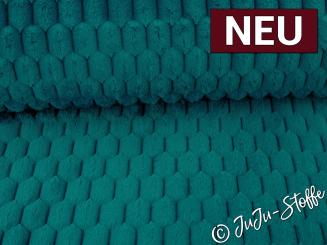 Kuschelfleece Flechtmuster uni petrol 