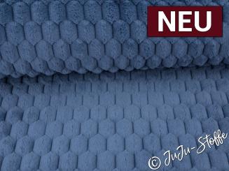 Kuschelfleece Flechtmuster uni denim 