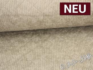 Cord Stepper mit Teddyfleece uni taupe hell 