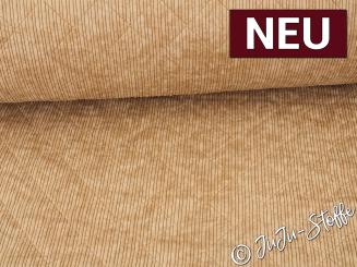 Cord Stepper mit Teddyfleece uni hellbraun 