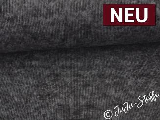 Cord Stepper mit Teddyfleece uni schwarz 