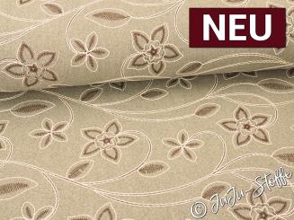 Mantelflausch bestickt beige meliert 