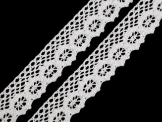 Klöppelspitze, 25mm breit, weiß 