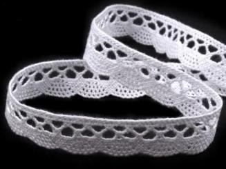 Klöppelspitze, 18mm breit, weiß 