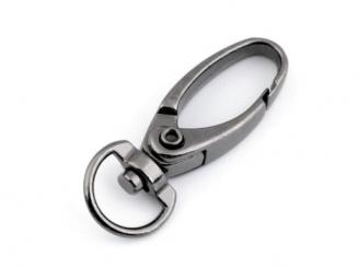 Karabiner drehbar silberschwarzfarben, 2er Set 