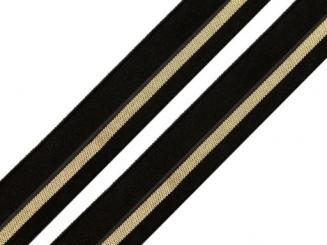 Falzgummi schwarz gold, 20mm 