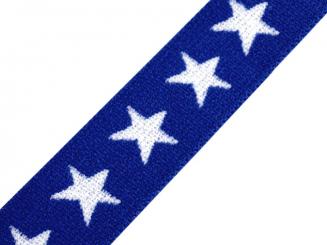 Gummiband Sterne beidseitig royalblau  20mm 