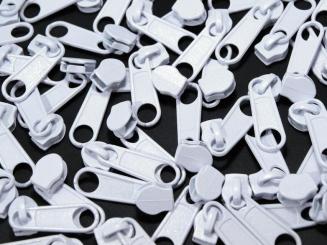 Zipper für Endlos-Reißverschluss weiß 