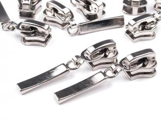 Zipper für Endlos-Reißverschluss 5mm silber 