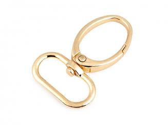 Karabiner drehbar mit Durchzug 25mm goldfarben 