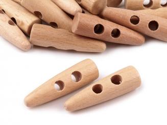 Knopf Knebelverschluss Holz natur, 40mm 