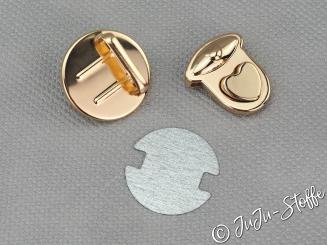 Mappenschloss Herz goldfarben 