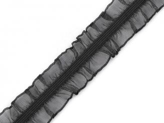 Rüschengummi beidseitig schwarz 25mm 