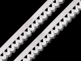 Wäschegummi mit Verzierung weiß 15mm 