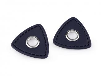 Kunstleder Öse Dreieck 8mm Patches blau / silber 