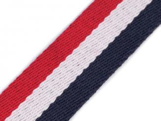Gurtband Streifen blau/weiß/rot 38mm 