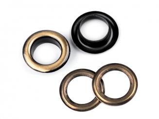 Ösen und Scheiben Ø10mm altmessingfarbig 