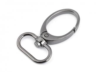 Karabiner drehbar mit Durchzug 25mm onyxfarben 