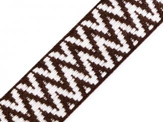 Gurtband Breite 38 mm Zacken braun 