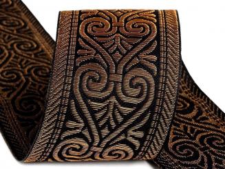 Brokat Borte mit Lurex schwarz/gold 