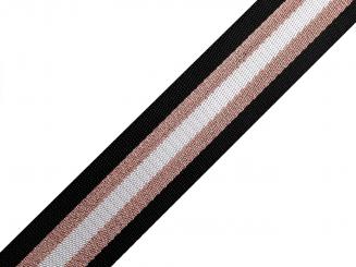 Gurtband mit Lurex schwarz Breite 38 mm Streifen 