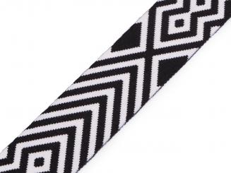 Gurtband Breite 38 mm Linien schwarz/weiß 