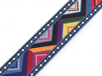 Gurtband Breite 38 mm Dreiecke multicolour 