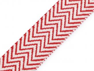 Gurtband Baumwolle Breite 38 mm Fischgrät rot 