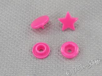 15er Set Kam Snaps Sterne pink 