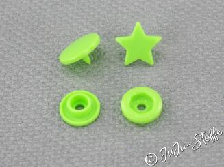 15er Set Kam Snaps Sterne hellgrün 