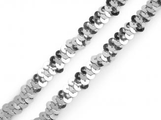 Pailettenband elastisch silber 10mm 